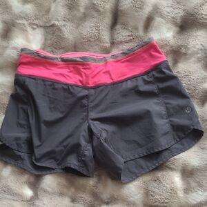 lululemon athletica Women's Charcoal and Pink Athletic Shorts